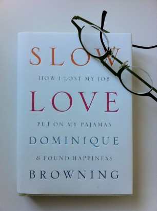 slow love life book with glasses
