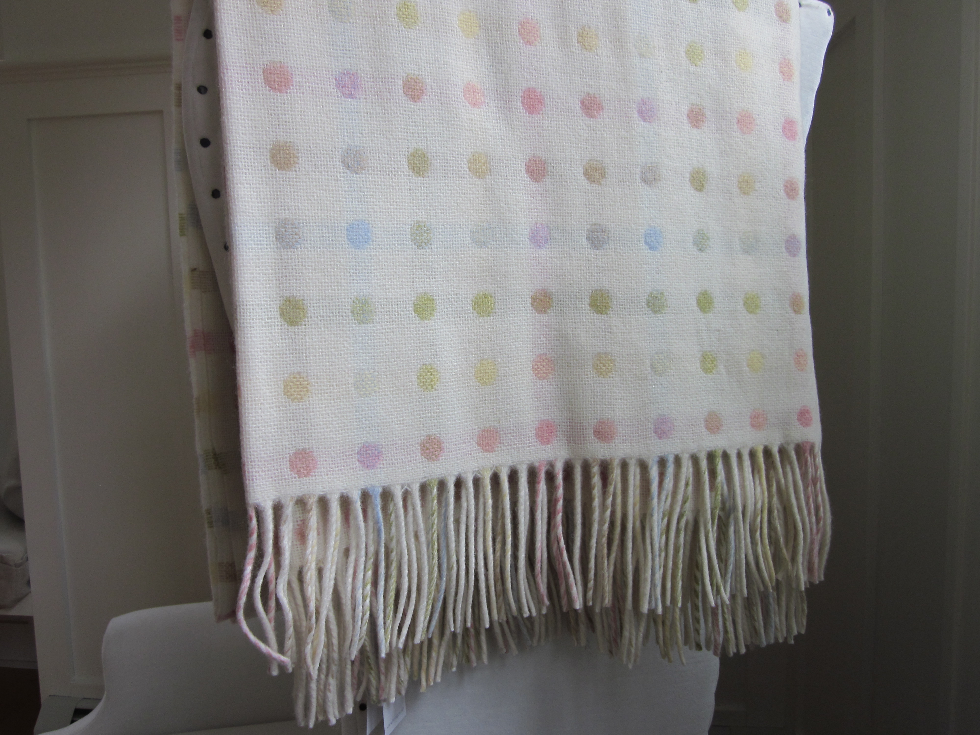 cream dotty throw